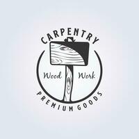 vintage malho logotipo vetor ilustração Projeto para carpintaria ferramenta
