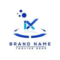 carta ix azul profissional logotipo para todos tipos do o negócio vetor