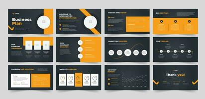 o negócio plano apresentação modelo moderno o negócio apresentação slides modelo Projeto. vetor