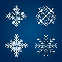 conjunto do 4 floco de neve símbolo, ícone, logotipo para Projeto Natal vetor, ilustração elemento coleção vetor