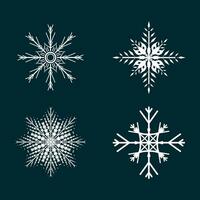 4 diferente plano neve ícones, silhueta. agradável elemento para Natal bandeira, cartões. Novo ano enfeite conceito vetor