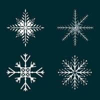 diferente do 4 plano neve ícones, silhueta. agradável elemento para Natal bandeira, cartões. Novo ano enfeite conceito vetor