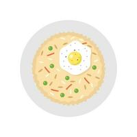 plano ilustração do frito arroz - nasi goreng. alimentos e bebidas diariamente ilustração. vetor