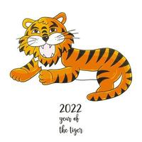 ano novo 2022. ilustração de desenhos animados para cartões postais, calendários, pôsteres vetor