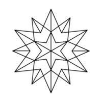Natal vetor floco de neve origami Estrela do Bethlehem isolado em branco fundo. geométrico linha neve ícone. natal Projeto elemento para bandeira, cumprimento cartão