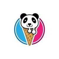 fofa panda gelo creme cone desenho animado vetor ícone ilustração. animal Comida ícone conceito isolado Prêmio vetor.