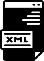 sólido ícone para xml vetor