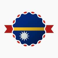 criativo nauru bandeira emblema crachá vetor