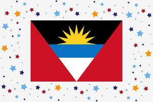 Antígua e barbuda bandeira independência dia celebração com estrelas vetor