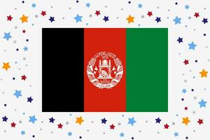 Afeganistão bandeira independência dia celebração com estrelas vetor