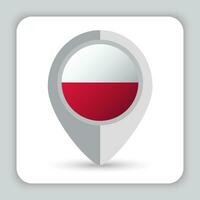 Polônia bandeira PIN mapa ícone vetor
