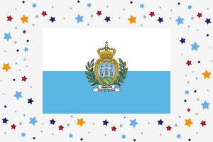 san marino bandeira independência dia celebração com estrelas vetor