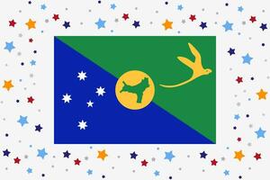 Natal ilha bandeira independência dia celebração com estrelas vetor