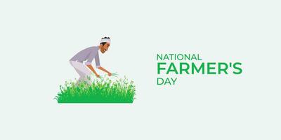 vetor feliz agricultores dia indiano kisan diwas