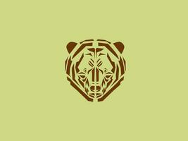 Urso logotipo, Urso cabeça logotipo ilustração, único e atraente Urso face logotipo criativo Projeto. vetor