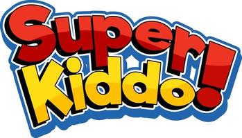 design de texto do logotipo super kiddo vetor