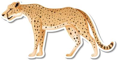 um modelo de adesivo de personagem de desenho animado de leopardo vetor