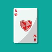 ás corações jogos de azar cartão vetor