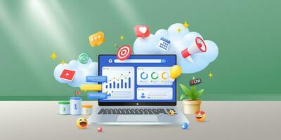 seo otimização analytics digital marketing ilustrações vetor