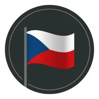 abstrato tcheco república bandeira plano ícone dentro círculo isolado em branco fundo vetor