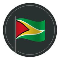 abstrato Guiana bandeira plano ícone dentro círculo isolado em branco fundo vetor