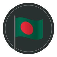 abstrato Bangladesh bandeira plano ícone dentro círculo isolado em branco fundo vetor