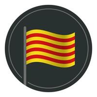 abstrato Catalunha bandeira plano ícone dentro círculo isolado em branco fundo vetor