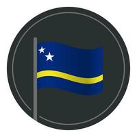 abstrato Curaçao bandeira plano ícone dentro círculo isolado em branco fundo vetor