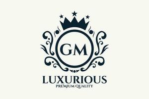inicial carta gm real luxo logotipo modelo dentro vetor arte para luxuoso branding vetor ilustração.