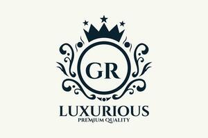 inicial carta gr real luxo logotipo modelo dentro vetor arte para luxuoso branding vetor ilustração.