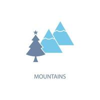 montanhas conceito linha ícone. simples elemento ilustração. montanhas conceito esboço símbolo Projeto. vetor