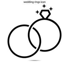 ícone de anéis de casamento vetor