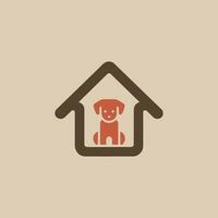 uma simbólico logotipo mostrando este E se desejado todos pode Salve  a animal e dar isto uma Novo casa e uma feliz vida a esvaziar espaço entre eles formulários uma casa para a cachorro vetor