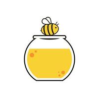 abelha logotipo Projeto. abelha vetor. abelha desenho animado personagem Projeto. livre espaço para texto. vetor