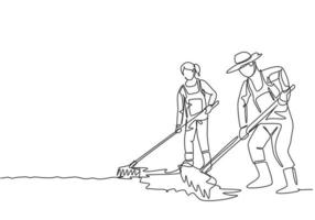 Nica Linha Contínua De Desenho Jovem Agricultor Masculino Dirigir Um Trator  Para Arar Os Campos. Comece Um Novo Período De Plantio. Conceito De  Minimalismo Agrícola. Uma Linha Dinâmica Desenhar Ilustração Vetorial De