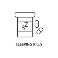dormindo pílulas conceito linha ícone. simples elemento ilustração. dormindo pílulas conceito esboço símbolo Projeto. vetor