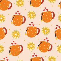 desatado padronizar desenho animado copo do laranja chá vetor