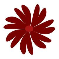 vermelho flor solteiro isolado em branco fundo, pétalas flor vermelho para grampo arte, ilustração flor para crianças, simples flor para cartão decoração gráfico vetor