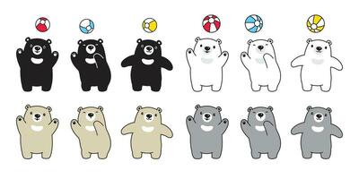 Urso vetor polar Urso ícone desenho animado personagem logotipo símbolo ilustração rabisco Projeto