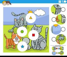 Combine a peças educacional jogos com desenho animado gatos vetor