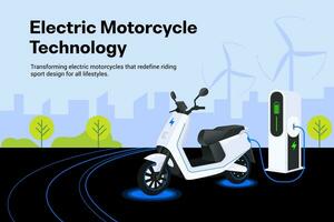 elétrico motocicleta tecnologia ilustração vetor