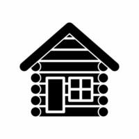 cabine casa silhueta vetor. de madeira casa silhueta pode estar usava Como ícone, símbolo ou placa. registro casa ícone vetor para Projeto do caçador, cabine, cabana ou floresta