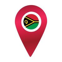 destino PIN ícone com vanuatu flag.location vermelho mapa marcador vetor