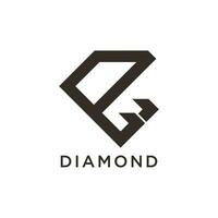 diamante logotipo com inicial e conceito Projeto ícone vetor