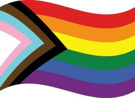 progresso orgulho bandeira. progresso orgulho arco Iris bandeiras. lgbtq bandeira vetor