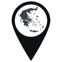 Preto ponteiro ou PIN localização com Grécia mapa dentro. mapa do Grécia vetor