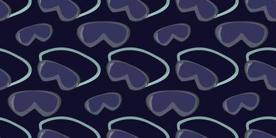 padrão de vetor sem costura de óculos de segurança isolado em fundo azul escuro. conceitos criativos de medicina. ilustração para a indústria farmacêutica.