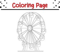 ferris roda coloração página para crianças vetor