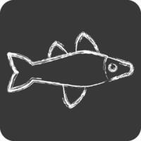 ícone peixe. relacionado para mar símbolo. giz estilo. simples Projeto editável. simples ilustração vetor