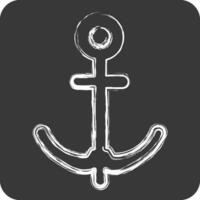 ícone âncora. relacionado para mar símbolo. giz estilo. simples Projeto editável. simples ilustração vetor